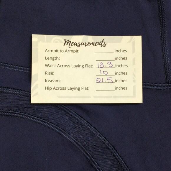 Lululemon Revitalize Crop Navy Blue Mesh Panels High Waist Yoga Leggings 8 - Picture 9 of 9